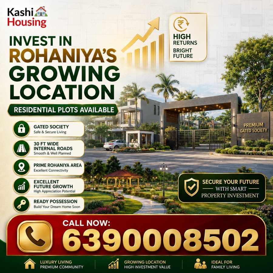 Invest in Rohaniya Varanasi — Residential Plots with High Returns, Growing NH-19 Corridor | Kashi Housing